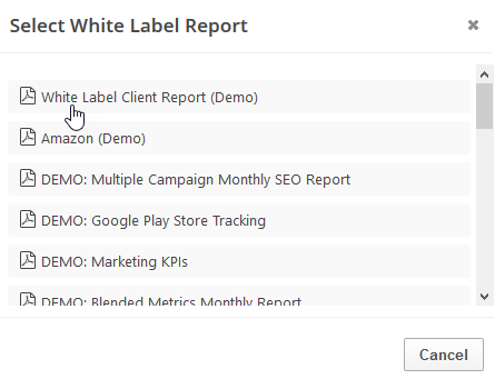 select white label report
