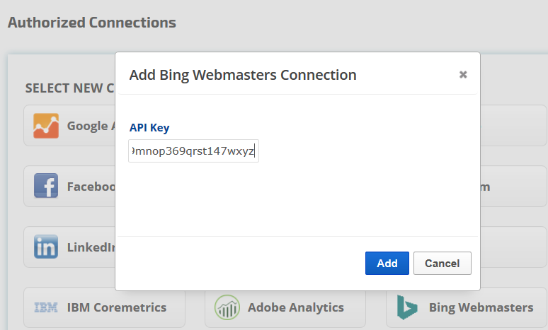 Add Bing API key
